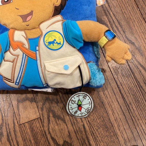 Go Diego Go Stuffed Pillow Plush Nickelodeon kids. Fun removable compass- NICE - Picture 3 of 6